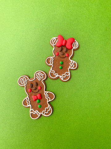 Gingerbread Mickey and Minnie ornaments