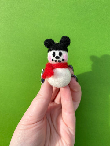 Snowman Mickey Christmas Earrings