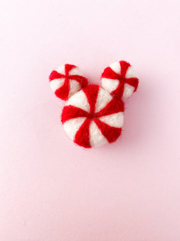 Peppermint Mickey Christmas Earrings