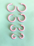 Pink Candy Cane Lane Hoops