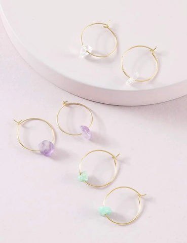 Crystal and Stones Mini Hoops
